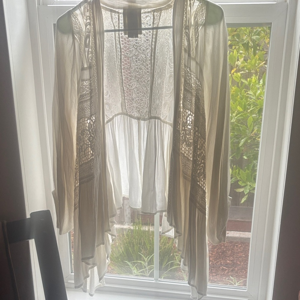 Anthropologie Cream Lace Blouse